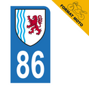 Autocollant Plaque d'immatriculation Moto Département 86