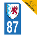 Autocollant Plaque d'immatriculation Moto Département 87