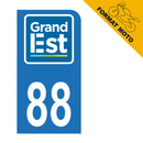 Autocollant Plaque d'immatriculation Moto Département 88