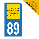 Autocollant Plaque d'immatriculation Moto Département 89