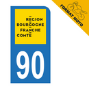 Autocollant Plaque d'immatriculation Moto Département 90