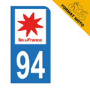 Autocollant Plaque d'immatriculation Moto Département 94