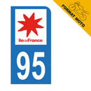 Autocollant Plaque d'immatriculation Moto Département 95