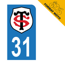 Autocollant Plaque d’immatriculation Moto 31 Stade Touousain