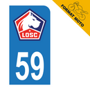 Autocollant Plaque d’immatriculation Moto 59 LOSC