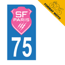 Autocollant Plaque d’immatriculation Moto 75 Stade Français Paris
