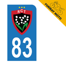 Autocollant Plaque d’immatriculation Moto 83 RCT Toulon