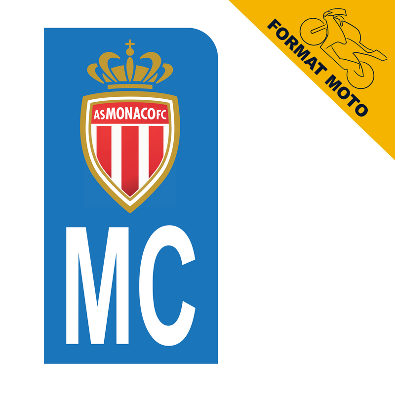Autocollant Plaque d’immatriculation Moto MC AS Monaco