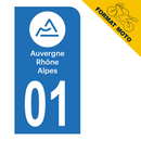 Autocollant Plaque d'immatriculation Moto Département 01