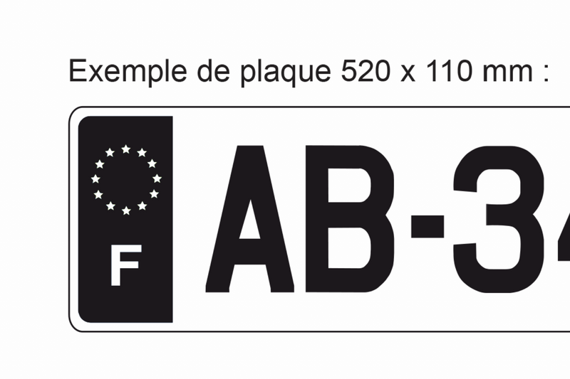 Autocollant plaque immatriculation blason département F Europe fond noir